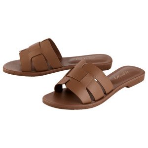 esmara® Dámské kožené pantofle (hnědá, 40)