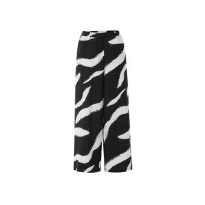 esmara® Dámské kalhoty se širokými nohavicemi, z elegantního kepru (černá/bílá, 38)