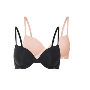 esmara® Dámská podprsenka, 2 kusy (černá/béžová, 85C)