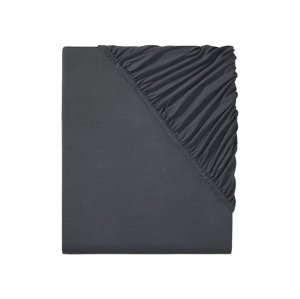 Livarno home Žerzejové napínací prostěradlo, 180-200 x 200 (tmavě šedá)