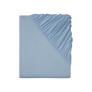 Livarno home Žerzejové napínací prostěradlo, 90-100 x 200 cm (modrá)