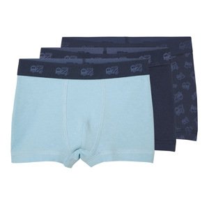 lupilu® Chlapecké boxerky s BIO bavlnou, 3 kusy (navy modrá / světle modrá, 122/128)