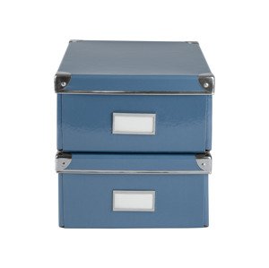 crelando® Úložný box / Sada úložných boxů, 2 kusy (A4x2, modrá)