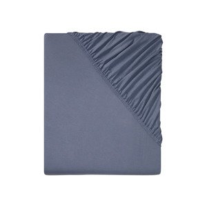 Livarno home Žerzejové napínací prostěradlo, 140-160 x 200 cm (tmavě modrá)