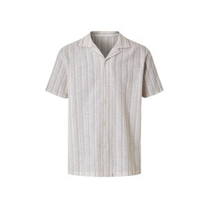 esmara Men Pánská lněná košile (pruhy/béžová, M (39/40))
