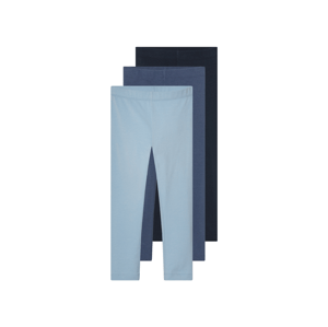 lupilu® Dívčí legíny, 3 kusy (světle modrá / navy modrá / modrá, 98/104)