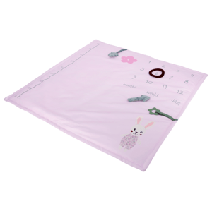 lupilu® Dětská deka s milníky, 90 x 90 cm (růžová/dívka)
