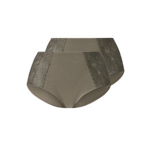 esmara® Dámské kalhotky s vysokým pasem Xxl, 2 kusy (khaki, 3Xl(56/58))