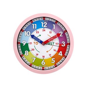 lupilu® Dětské nástěnné hodiny s hodinovým strojkem Quartz (světle růžová)