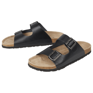 esmara® Pánské kožené pantofle (černá, 45)