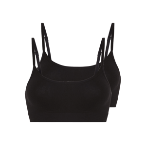 esmara® Dámská bezešvá podprsenka, 2 kusy (černá, XL (48/50))
