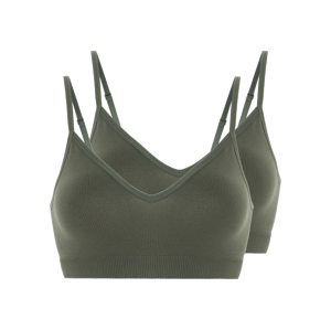 esmara® Dámská bezešvá podprsenka, 2 kusy (khaki, M(40/42))