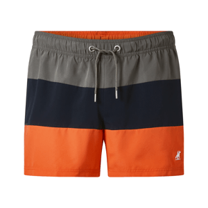 Pánské koupací kraťasy (olivová / navy modrá / oranžová, 5/M)