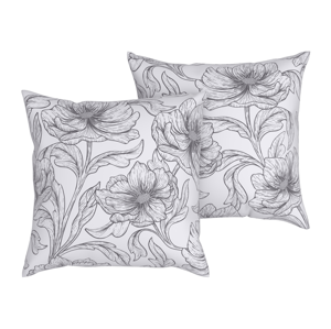 Livarno home Potah na polštář Renforcé, 50 x 60 cm, 2 kusy (bílá/šedá)