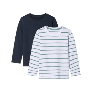 lupilu® Chlapecké termo triko s dlouhými rukávy, 2 kusy (pruhy / bílá / navy modrá, 122/128)