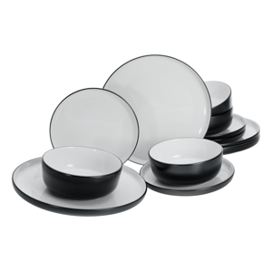Creatable Jídelní servis Nordic Cool Black (12dílná sada talířů)
