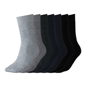 esmara® Pánské ponožky s BIO bavlnou, 7 párů (šedá / navy modrá / černá, 39-42)