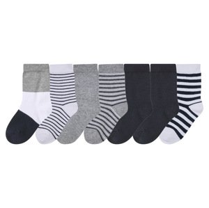 lupilu® Chlapecké ponožky s BIO bavlnou, 7 párů (bílá / šedá / navy modrá, 19-22)