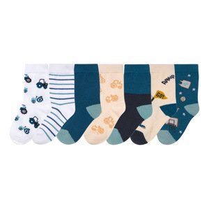lupilu® Chlapecké ponožky s BIO bavlnou, 7 párů (bílá / modrá / béžová / navy modrá, 19-22)