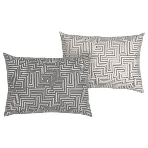 Livarno home Potah na polštář z mikrovláknitého saténu, 50 x 60 cm, 2 kusy (geometrický vzor)