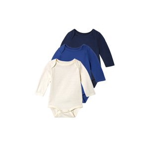 lupilu® Chlapecké body, 3 kusy (bílá / modrá / navy modrá, 62/68)