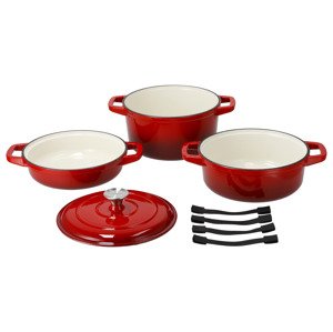Silvercrest® Sada litinových hrnců, 3dílná (červená)