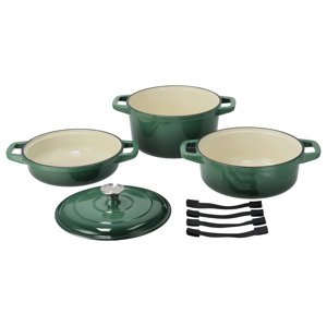 Silvercrest® Sada litinových hrnců, 3dílná (zelená)