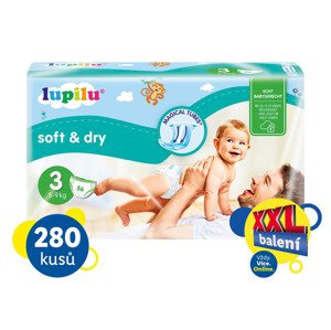 XXL Dětské pleny Soft & Dry, velikost 3 MIDI, 280 kusů