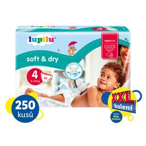 XXL Dětské pleny Soft & Dry, velikost 4 MAXI, 250 kusů