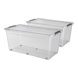 Sada úložných boxů na kolečkách, 75 l, 2