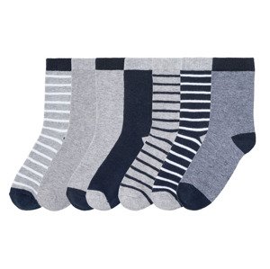 pepperts Chlapecké ponožky, 7 párů (31/34, šedá / navy modrá / pruhy)
