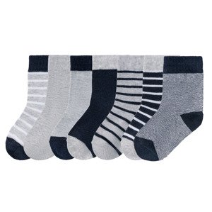 lupilu® Chlapecké ponožky, 7 párů (child 2 years onwards#male, 27/30, pruhy / šedá / bílá / námořnická modrá)