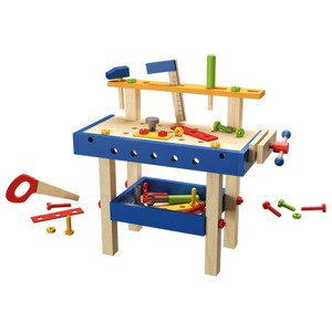 Playtive Dřevěný toaletní stolek / Nákupní vozík / Ponk (dřevěný ponk)