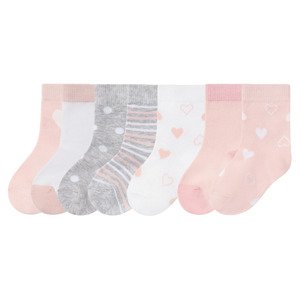 lupilu® Dívčí ponožky, 7 párů (child 2 years onwards#female, 23/26, srdce / puntíky / pruhy)