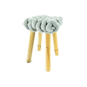 NOOR Living Taburet v sametovém vzhledu (household/office stool, šedá, čtvercová varianta 33 x 33 cm)