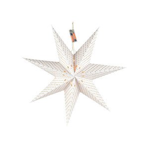 LIVARNO home Vánoční LED hvězda (krémová bílá s tečkami)