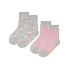 pepperts Dívčí termo ponožky, 2 páry (39/42, šedá / světle růžová)