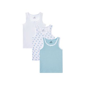 lupilu® Dívčí košilka s BIO bavlnou, 3 kusy (child#female#ne, 86/92, bílá/modrá)