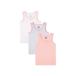 lupilu® Dívčí košilka s BIO bavlnou, 3 kusy (child#female#ne, 86/92, růžová/šedá/bílá)