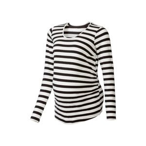 esmara® Dámské těhotenské triko s dlouhými rukáv (adult#female#ano, XL (48/50), pruhy černá/bílá)