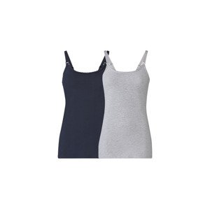 esmara® Dámský top na kojení, 2 kusy (adult#female#ano, XXL (52/54), navy modrá / šedá)