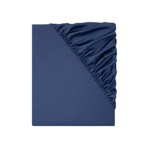 LIVARNO home Saténové napínací prostěradlo, 140–160 x (tmavě modrá)