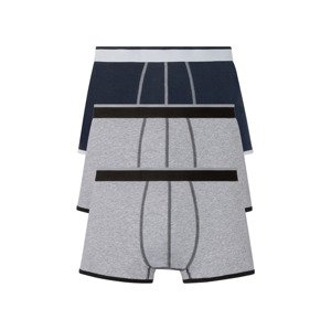 LIVERGY® Pánské boxerky, 3 kusy (adult#male#ne#undershorts, 4/S, navy modrá / šedá)