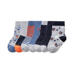 lupilu Chlapecké ponožky, 7 párů (19/22, robot/šedá/navy modrá/oranžová)