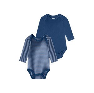 lupilu® Chlapecké body s BIO bavlnou, 2 kusy (74/80, pruhy/navy modrá)