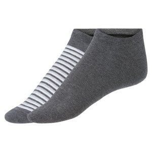 LIVERGY Pánské nízké ponožky, 3 páry (39/42, šedá/pruhy)