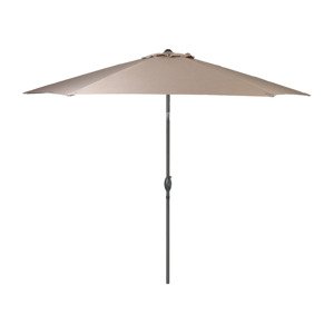 LIVARNO home Slunečník, šedohnědá (polyester#water repellent#octagonal#crank umbrella#yes#yes#upf 50 or more)