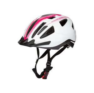 CRIVIT Dámská / Pánská cyklistická helma s koncovým světlem (bílá/šedá/pink S/M)
