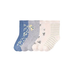 pepperts Dívčí ponožky BIO, 7 párů (31/34, růžová/šedá/modrá)