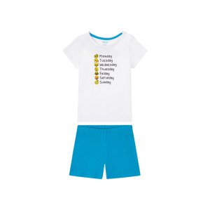 Dívčí pyžamo / noční košile BIO (98/104, bílá/modrá)